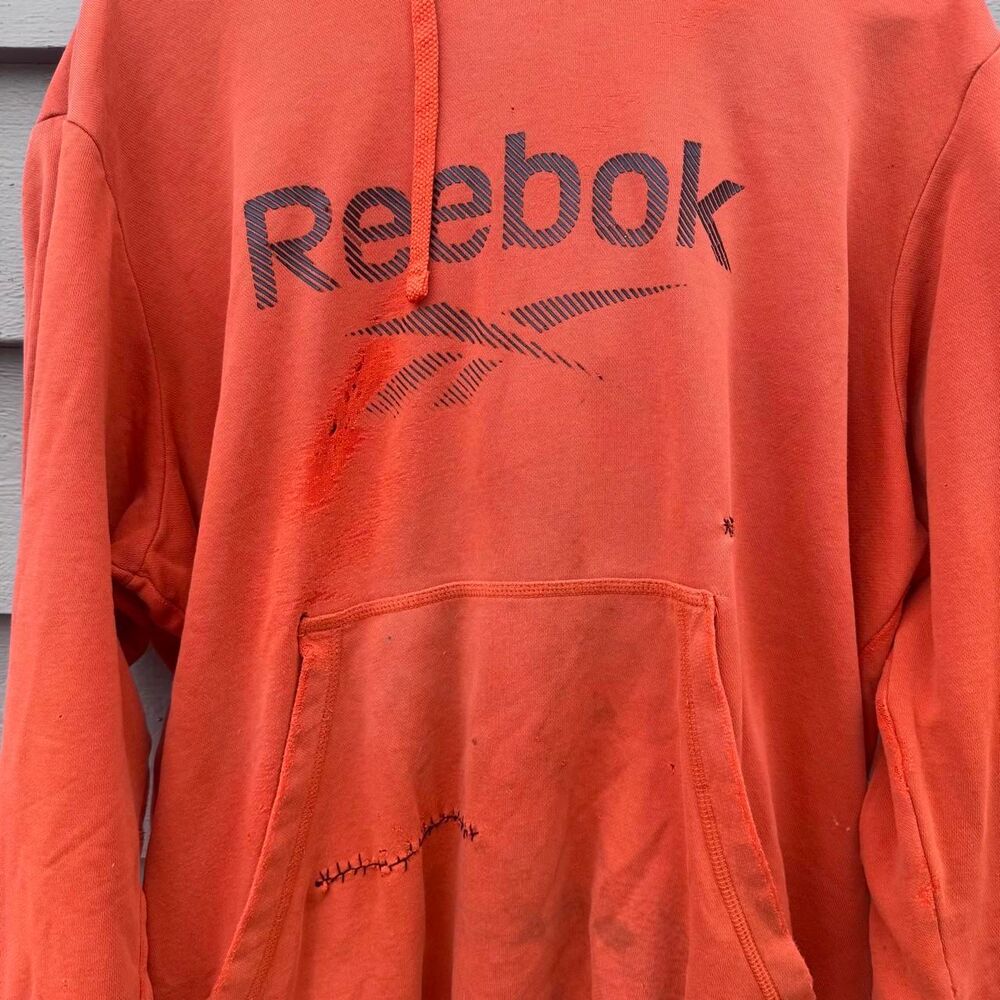 Reebok Men's Orange and Red Hoodie